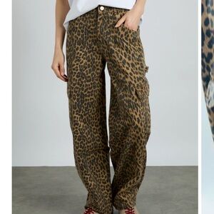 Damson Madder Leopard Cargo Jeans